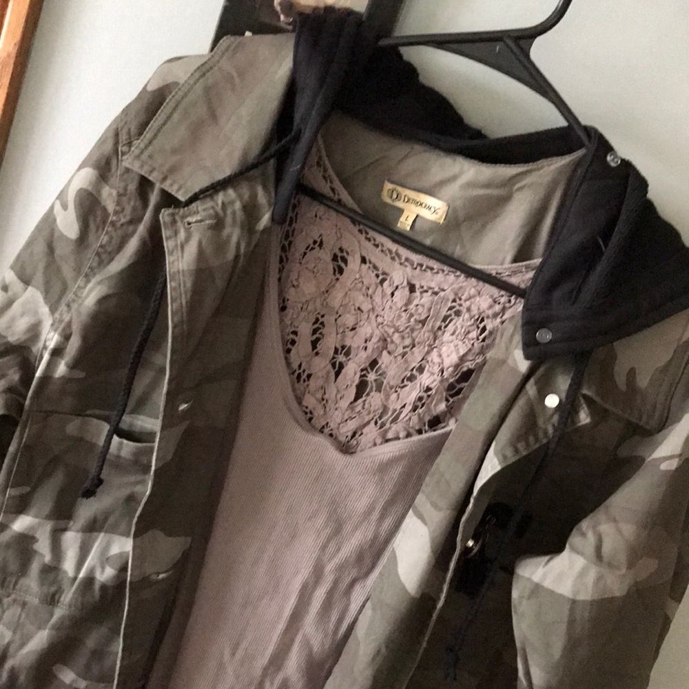 DEMOCRACY camo embellished hooded utility jacket - Picture 6 of 8